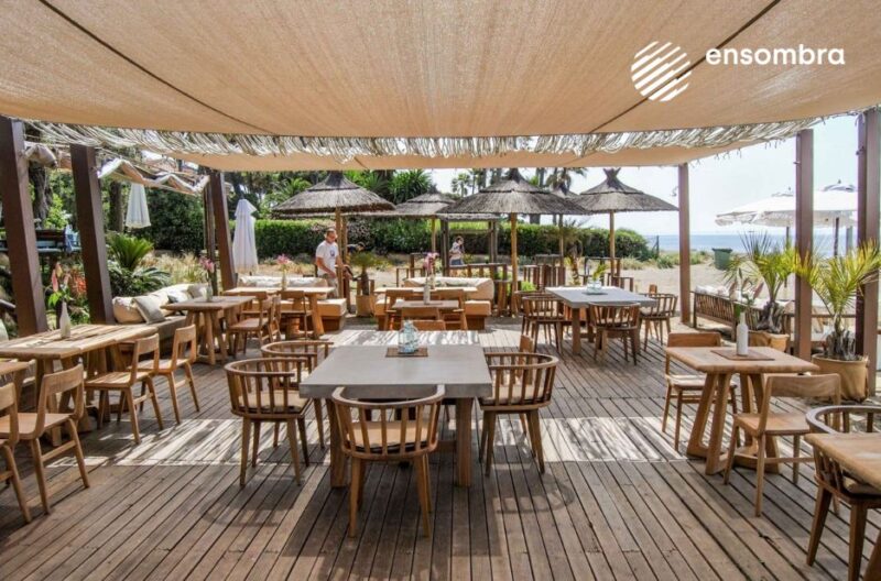 Tapicería solar y sombra premium para exteriores en Marbella