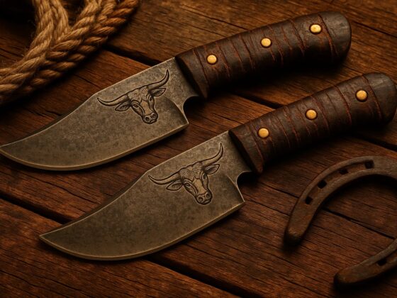 Premium Kitchen Knife Collection with Leather Roll – Elegant & Durable