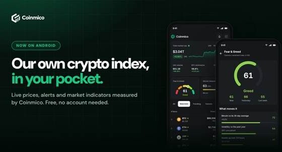 Coinmico Launches Android App With Price Alerts and Market Indicators From Its Own Crypto Index